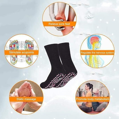 Tourmaline Self-Heating Massage Socks – Ultimate Foot Warmers for Winter