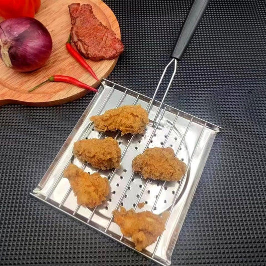 Square Griddle Pan with Foldable Handle – Portable BBQ & Grill Plate | Multi-Purpose Cookware