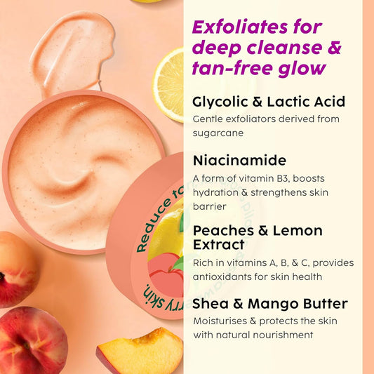 Detan Scrub for Glowing Skin | Exfoliates, Evens Skin Tone & Reduces Pigmentation | Niacinamide & Vitamin C