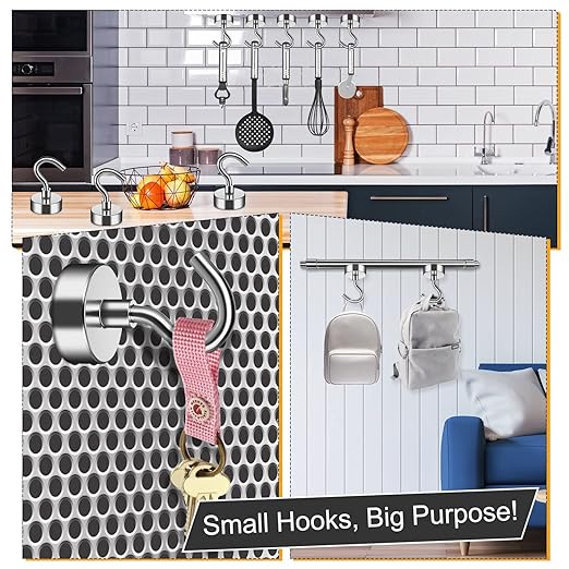 FINDMAG Heavy Duty Magnetic Hooks – Versatile Wall & Kitchen Organizer
