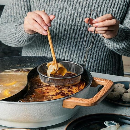 Durable Stainless Steel Noodles Colander with Handle - Rust-Resistant & Multi-Functional