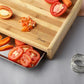 Teak Wood Chopping Board with Stainless Steel Tray – Durable, Eco-Friendly & Hygienic