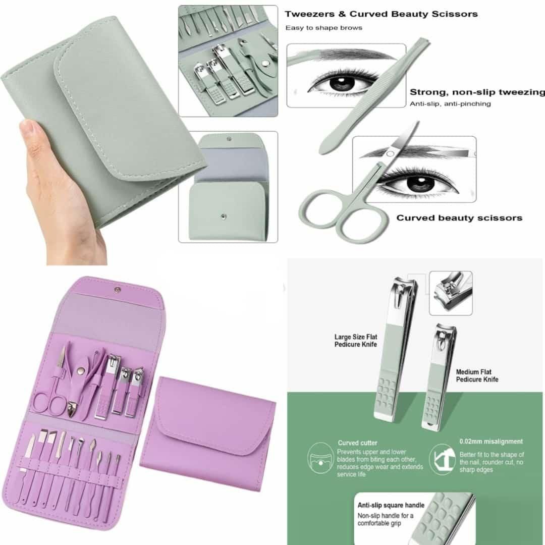 Manicure & Pedicure Set for Women | Travel Nail Kit with Clippers