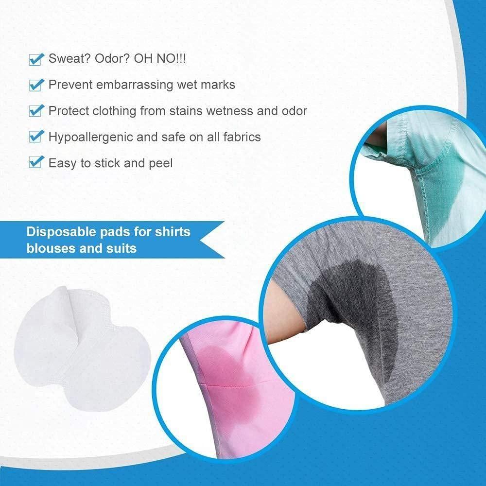 Disposable Underarm Sweat Pads | Highly Absorbent, Anti-Allergic, Anti-Bacteria, Anti-Smell | Pack of 20