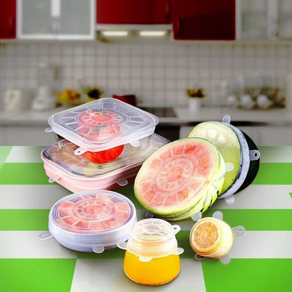 6-Piece Food Saver Covers Set | Reusable Silicone Stretch Lids