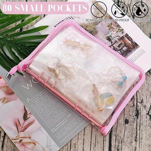 Jewelry Storage Book | 80-Grid Organizer for Earrings, Rings & Necklaces