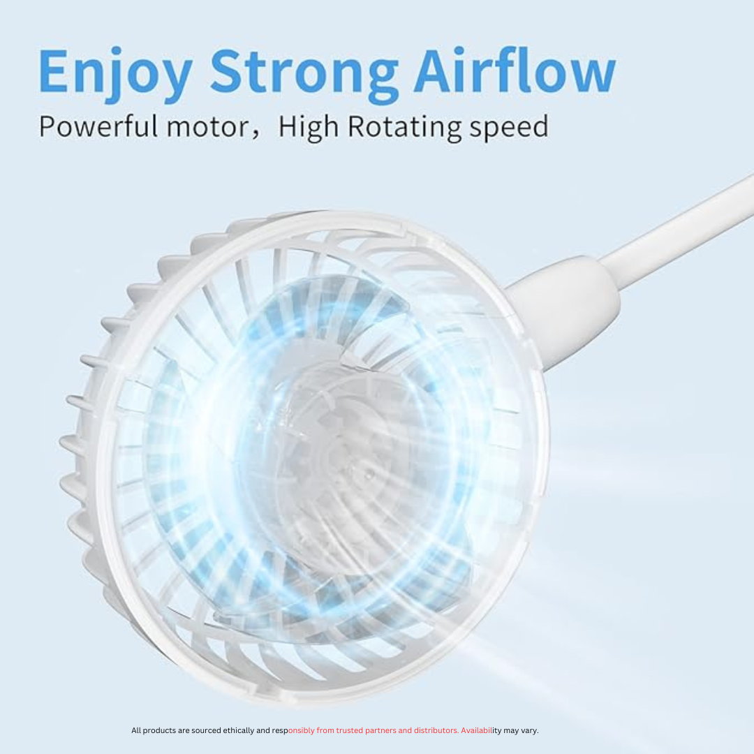 Portable Neck Fan with 6-Speed Control and Adjustable Design - Ideal for Cooling