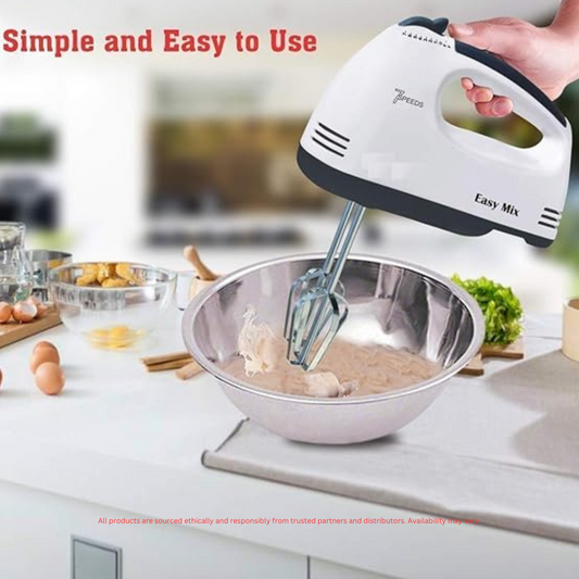 AMENDAS 7-Speed Hand Mixer with Stainless Steel Blades - Portable & Ergonomic