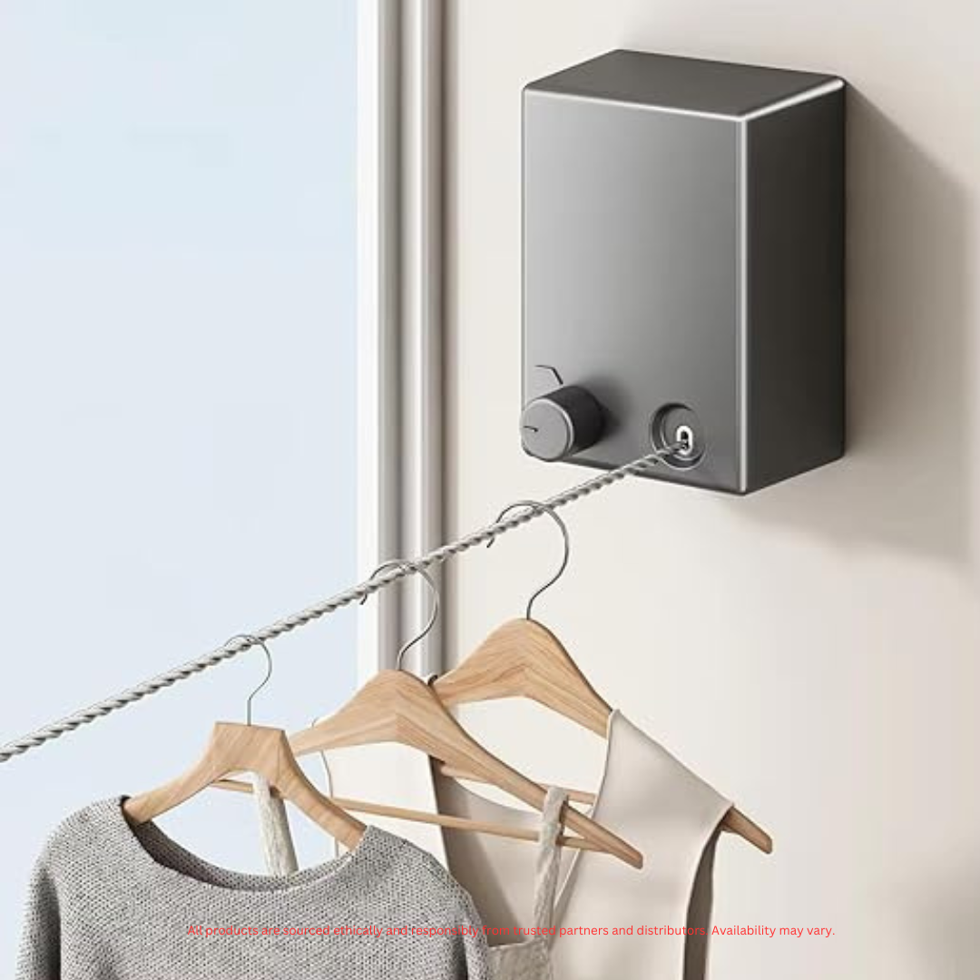 Retractable Clothesline – 13.8ft, Heavy Duty, Easy Install, Indoor &amp; Outdoor Use