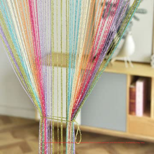 Modern Multicolor Sparkle String Curtains for Bedroom & Living Room – Light-Filtering & Durable