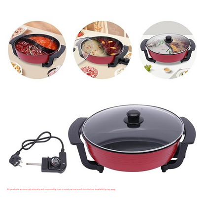 Inllex 5L Non-Stick Divided Electric Hot Pot – Dual Flavors & Fast Heating