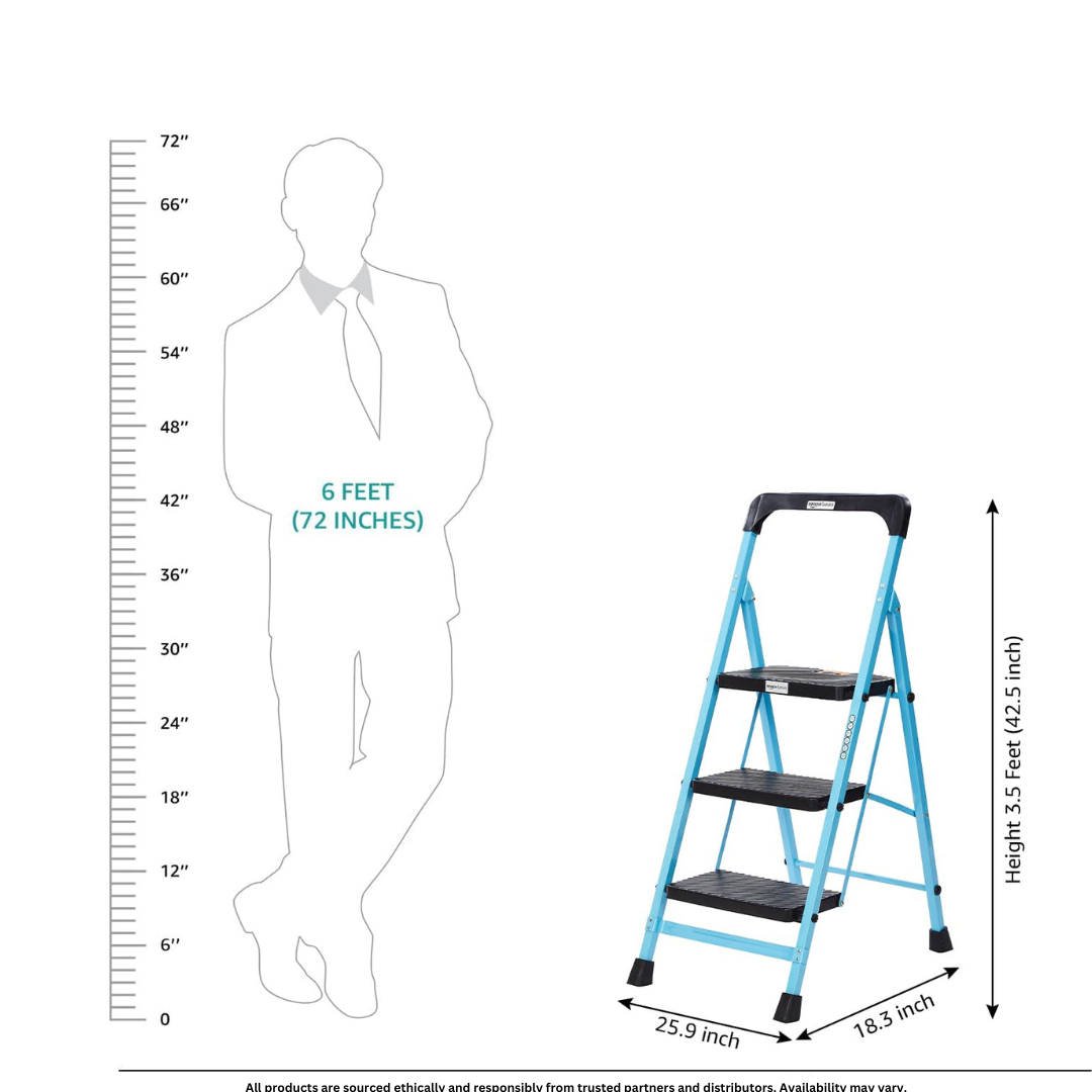 Heavy-Duty Anti-Slip Ladder with Tool Tray & Safety Lock – 1-Year Warranty