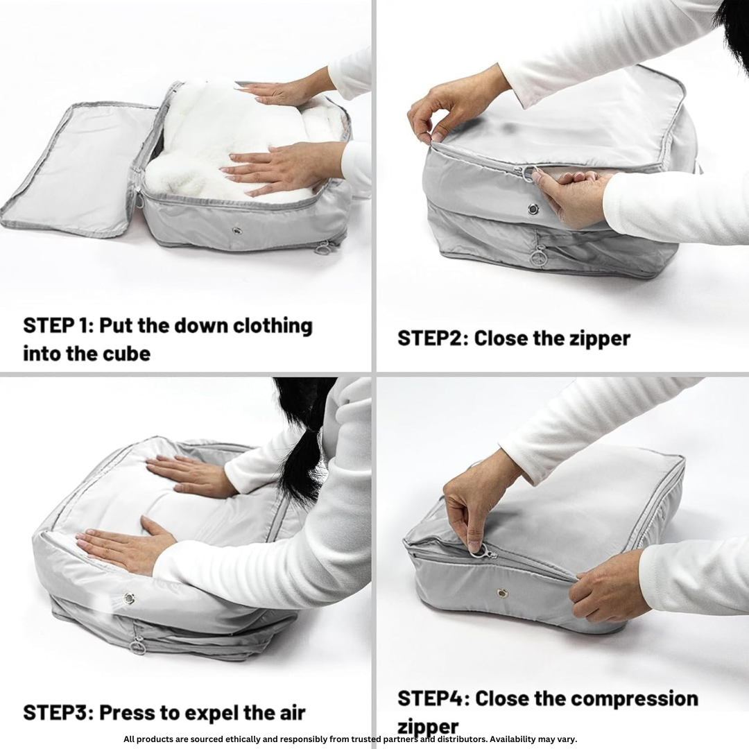 Self-Compression Travel Storage Bag – Space-Saving, Foldable, Lightweight Organizer for Clothes & Essentials