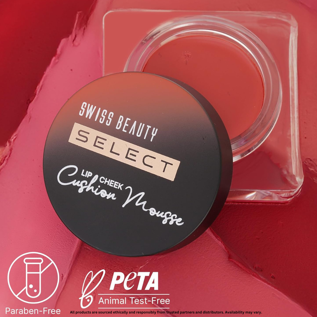 Swiss Beauty Lip & Cheek Cushion Mousse | 12-Hour Stay | Vitamin E | Cream-to-Powder Finish