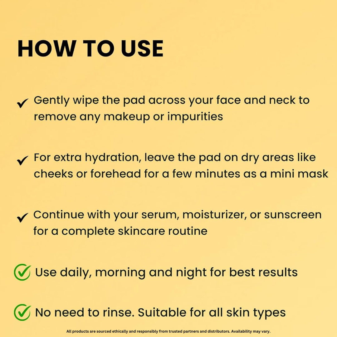 Pre-Soaked Toner Pads | Niacinamide | Hydrates, Brightens & Minimizes Pores