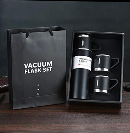 Stay Refreshed On-the-Go with our Double Wall Stainless Steel Vacuum Flask Set - Hot or Cold, Anytime, Anywhere