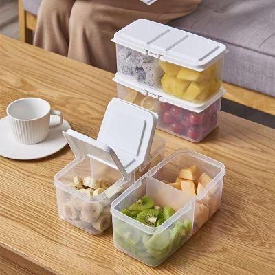 Two-Compartment Fridge Containers, 1000ml Each, Pack of 2