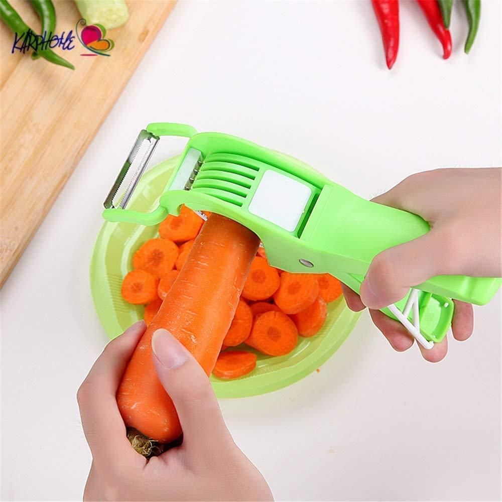 Transform Your Kitchen with our Vegetable Cutter 5 Sharp Blade with Peeler 2 in 1 – A Splash of Colorful Culinary Magic!