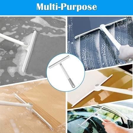 Bathroom & Glass Squeegee - Rubber Window Cleaner for Shower Glass Doors and Plastic Car Windshields (1-Pack)