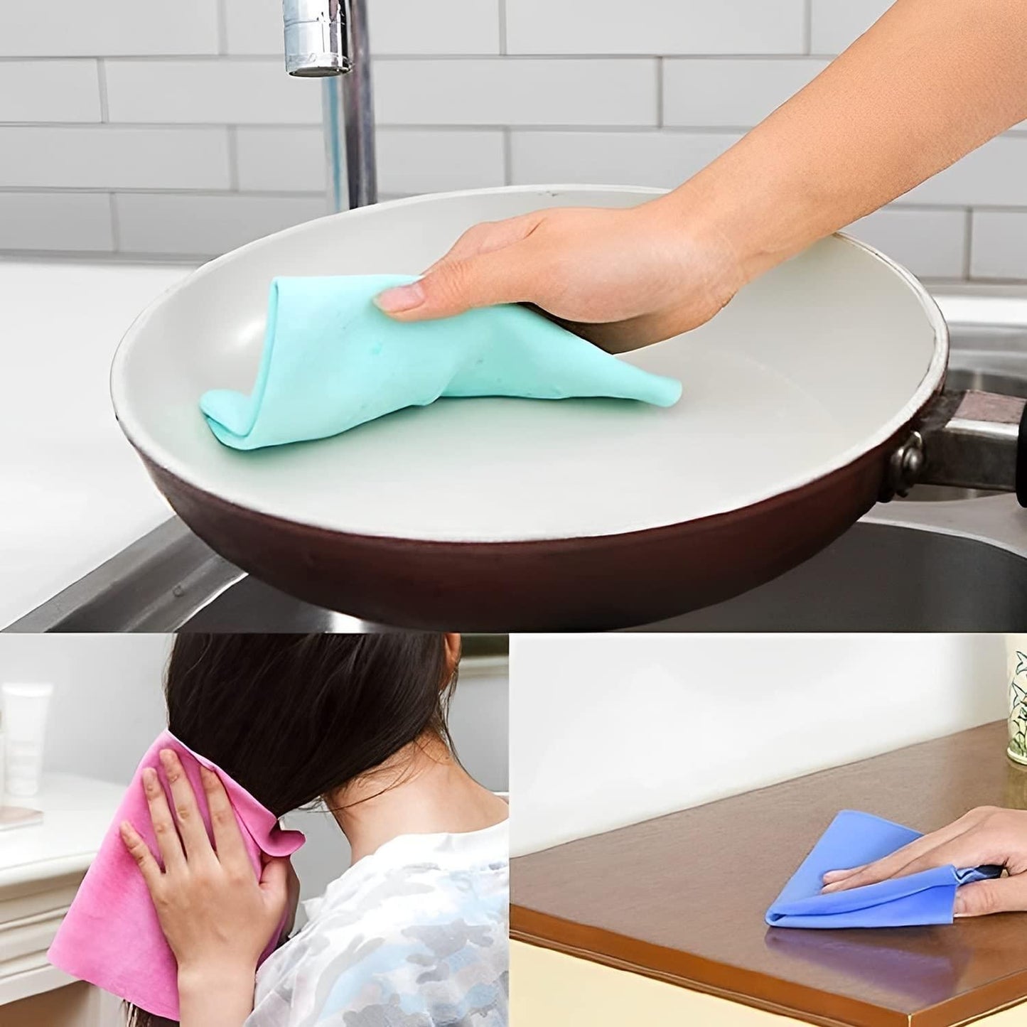 Reusable Multipurpose Kitchen Cleaning Cloth (Pack of 1) - Suede Material