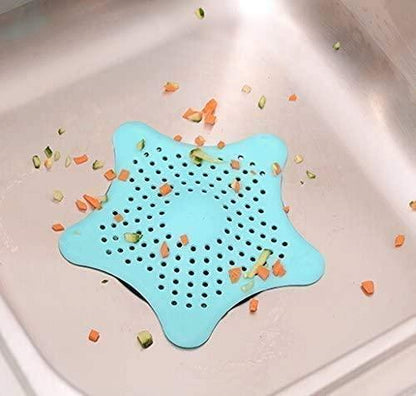 Starfish Hair Catcher - Rubber Sink Strainer Pack (2) for Smooth Drainage