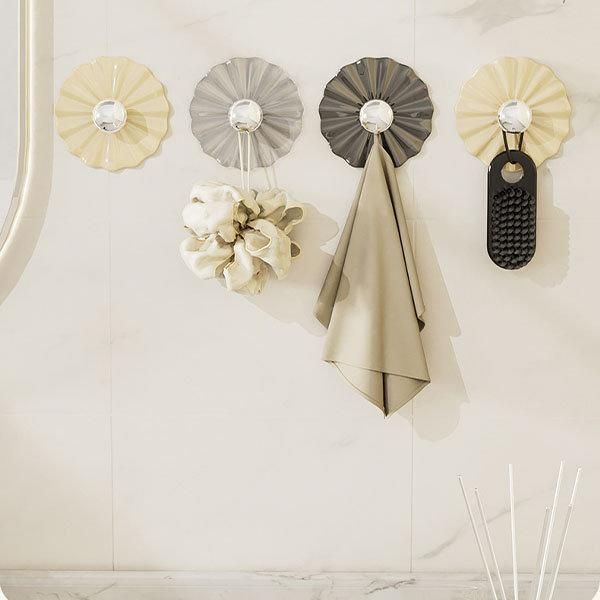 Petal Shaped Adhesive Wall Hooks - Set of 5 (White, Transparent, Black)