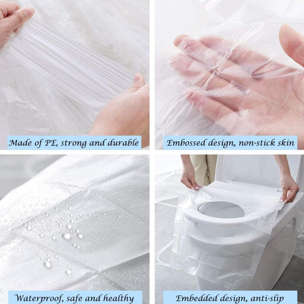 Disposable Waterproof Paper Toilet Seat Covers (50Pcs) - Camping & Travel