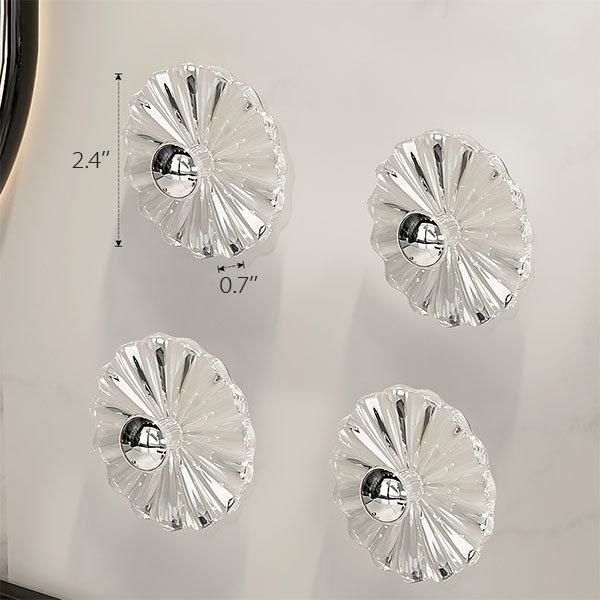 Petal Shaped Adhesive Wall Hooks - Set of 5 (White, Transparent, Black)