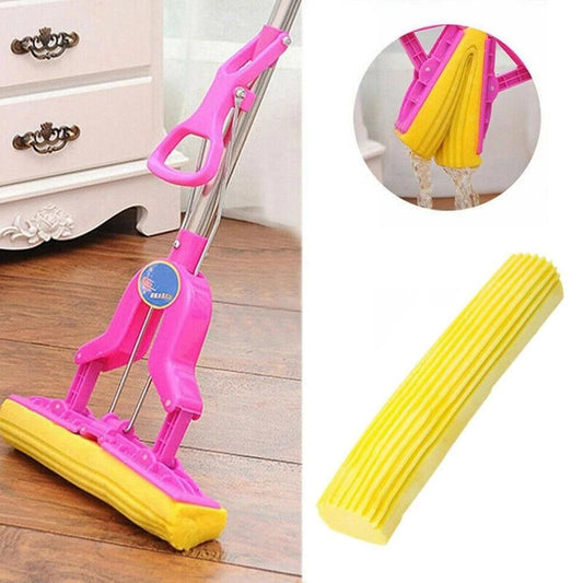 MagicMop Home Cleaning Sponge Mop with Folding Absorbing Squeeze Water Feature (Assorted Colors)