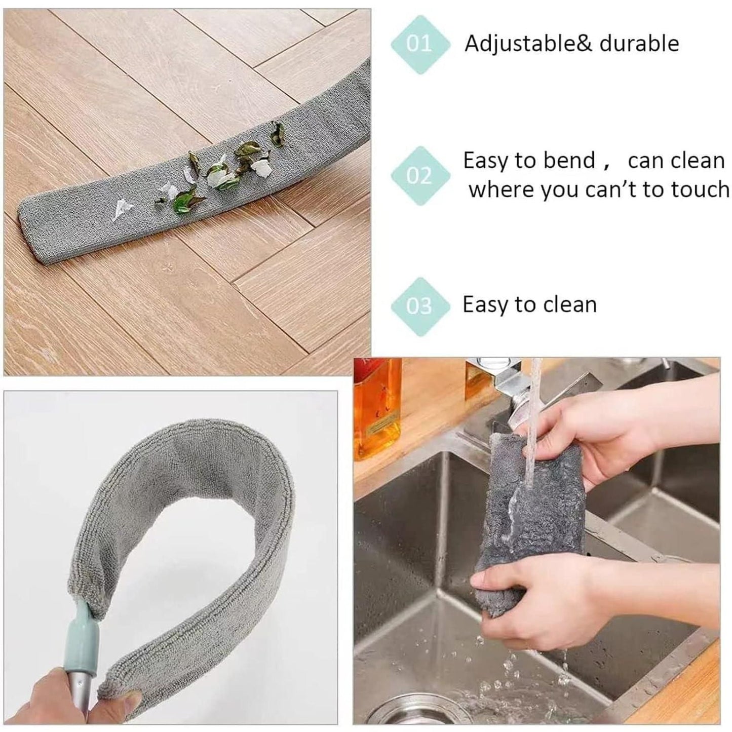 Retractable Gap Dust Cleaner - Plastic & Microfiber Hand Duster