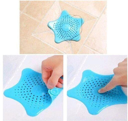 Starfish Hair Catcher - Rubber Sink Strainer Pack (2) for Smooth Drainage