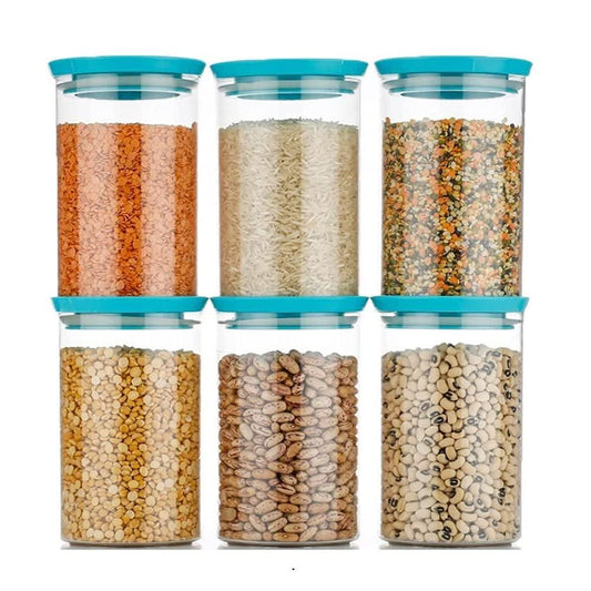 Airtight Plastic Containers - 900ml (Pack of 6)