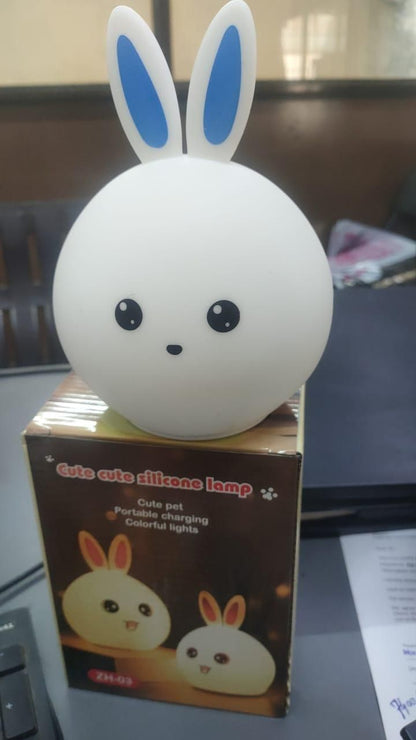 Children Night Lamp - Rabbit Design, Touch Sensor LED, Safe Silicone Material