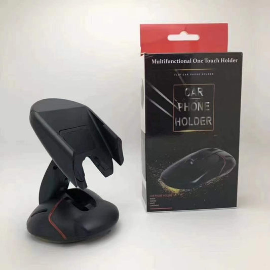 Creative Mouse Shaped Car Mobile Holder - 360° Rotation, One-Touch Flip, Flexible Clips