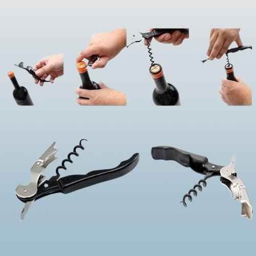 Stainless Steel Corkscrew Wine Opener with Foil Cutter