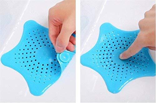 Starfish Hair Catcher - Rubber Sink Strainer Pack (2) for Smooth Drainage