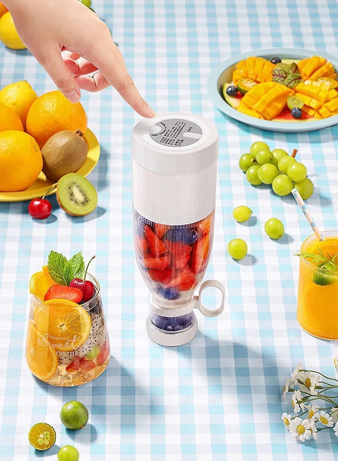 Wireless Portable Mini Juicer Bottle - 4-Blade Blender for Smoothies and Shakes