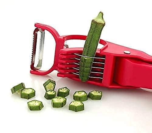 Transform Your Kitchen with our Vegetable Cutter 5 Sharp Blade with Peeler 2 in 1 – A Splash of Colorful Culinary Magic!