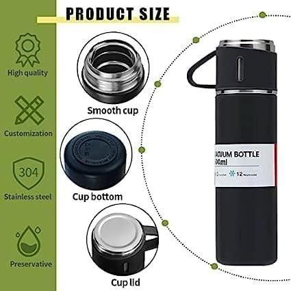 Stay Refreshed On-the-Go with our Double Wall Stainless Steel Vacuum Flask Set - Hot or Cold, Anytime, Anywhere