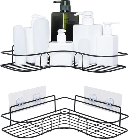 Sleek Stainless Steel Self-Adhesive Corner Rack for Kitchen and Bathroom