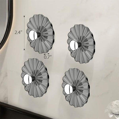 Petal Shaped Adhesive Wall Hooks - Set of 5 (White, Transparent, Black)