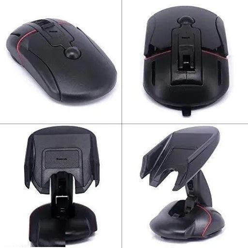 Creative Mouse Shaped Car Mobile Holder - 360° Rotation, One-Touch Flip, Flexible Clips